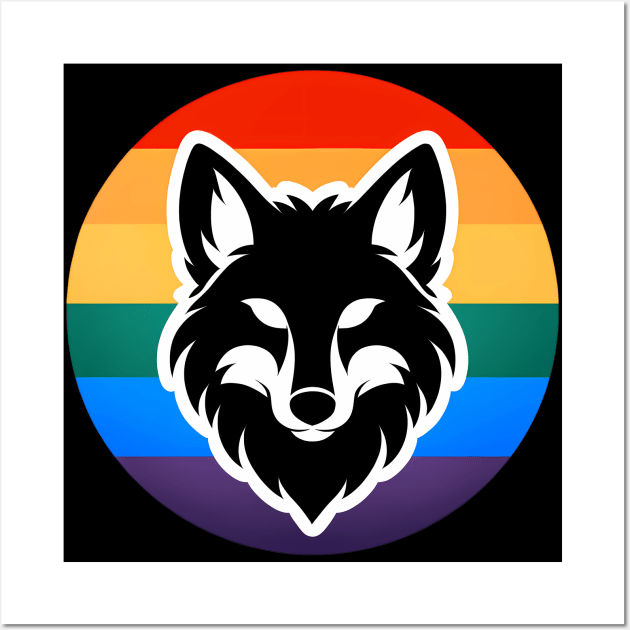 LGBTQ Pride Fox Anthro Furry Rainbow Logo Wall Art by Blue Bull Bazaar